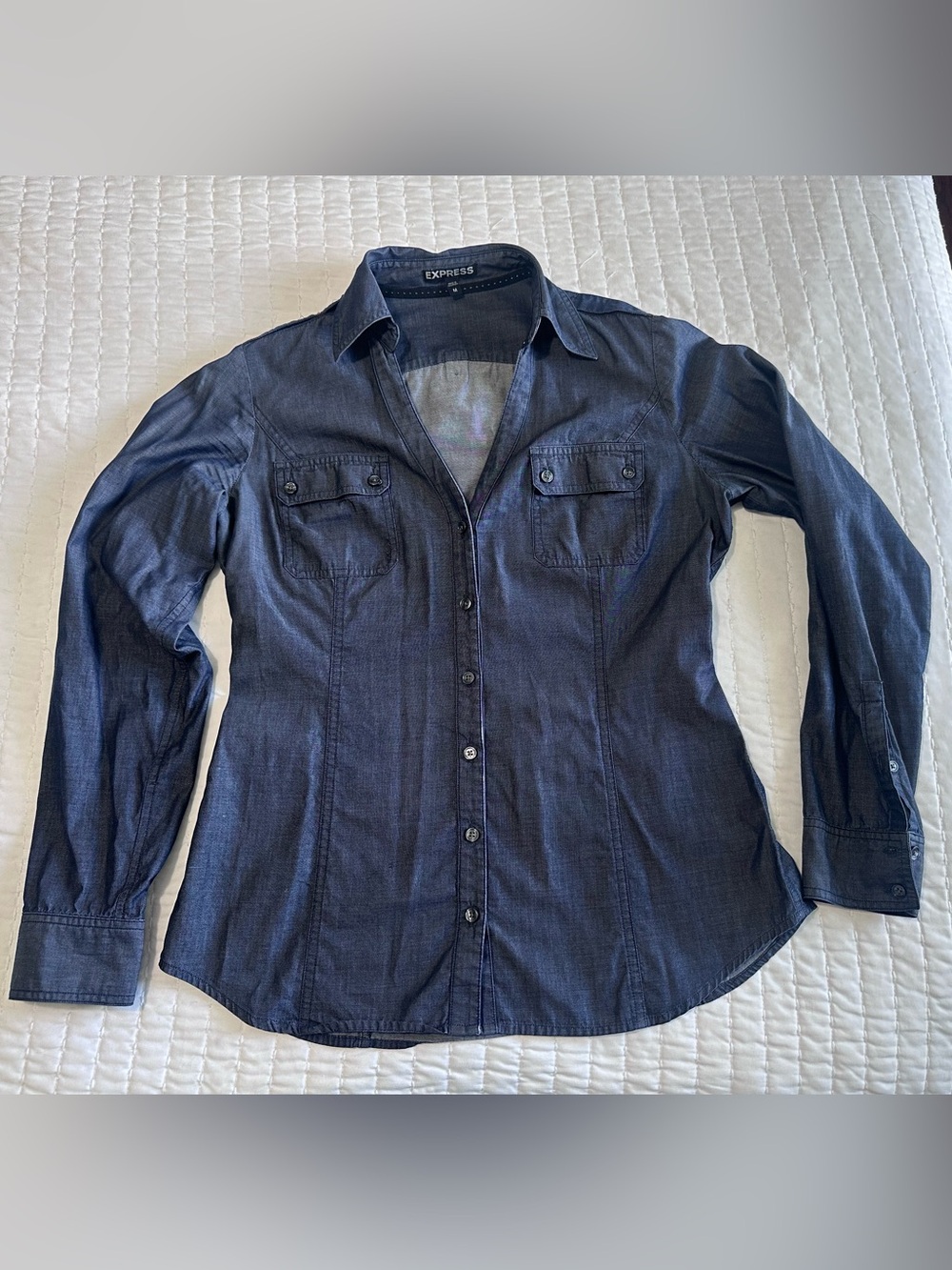 Express Women’s Fitted Essential Button-Down Shirt